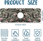 Cute Butterfly Sink Splash Guard Pink Flower Faucet Absorbing Mat Fast Drying - Image 2
