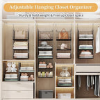 5 Tier Closet Hanging Organizer and Storage Separable Hanging Closet Shelves - Image 7
