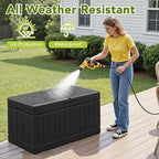 Devoko 78 Gallon Deck Box, Waterproof Resin Outdoor Storage Box for Outside and Patio, Outdoor Storage Bench Lockable for Patio Furniture, Garden Tools and Pool Supplies (Black, 78 Gallon) - Image 5