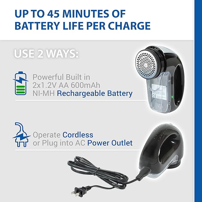 Fabric Shaver with Rechargeable Battery | Bonus Replacement Blade Included | - Image 2