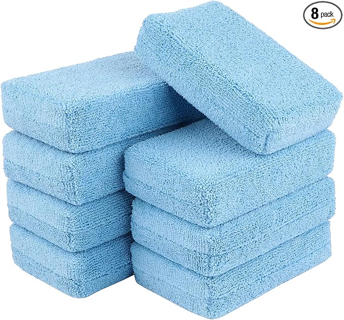 AIDEA Microfiber Applicator Pad-8Pack, Car Wash Sponge, Premium Microfiber by AIDEAHOME