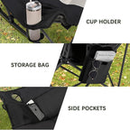Oversized Rocking Camping Chair with Headrest & Cup Holder - 400lbs Capacity, 600D Oxford Fabric, Easy Fold Portable Outdoor Rocker Chair for Camping, Backyard, Beach, Light Gray - Image 8