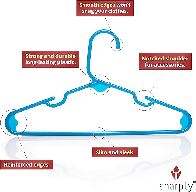 Sharpty Kids Plastic Hangers, Children's Hangers - Image 3