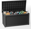 310 Gallon Lockable Outdoor Storage Box – Waterproof Resin Deck Box for Patio Furniture, Garden Tools, Pool Accessories (Black) by Unknown