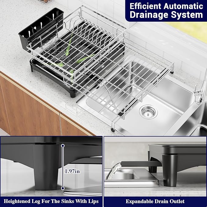 Large Dish Drying Rack, Extendable Dish Rack - Image 4