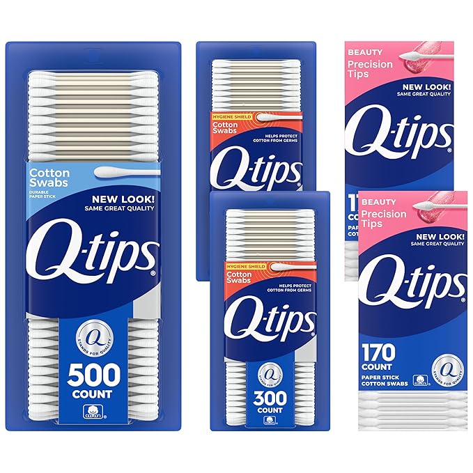 Q-Tips Cotton Swabs, Variety Pack, Hygiene Shield and Precision Tips by Q-tips