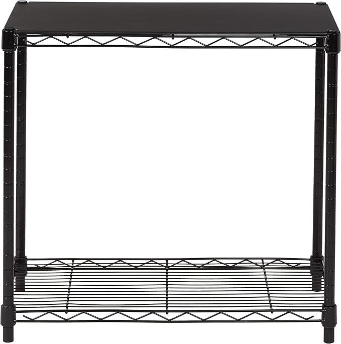 Amazon Basics 2-Shelf Stackable Storage, 13.3" D x 23.2" W x 22.2" H, Black - Image 4