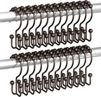 Titanker Shower Curtain Hooks Rings, Rust Resistant Metal Double Glide Shower by Titanker