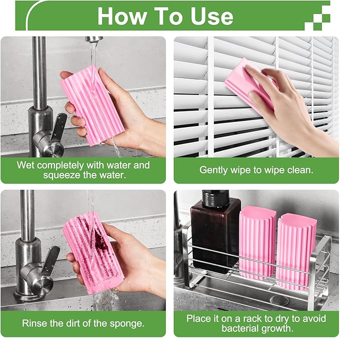4-Pack Damp Clean Duster Sponge, Duster Baseboard Cleaner Sponge - Image 3