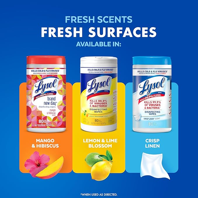 Lysol Disinfecting Wipes Bundle, Home Apartment Dorm Room Essentials and - Image 8