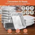 Half Size Aluminum Pans 9x13-20 Pack Aluminum Foil Pans, Heavy Duty Disposable - Image 7
