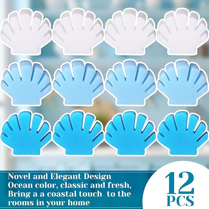 Tioncy 12 Pack Shell Kitchen Sponges Bulk Dual Sided Scrubber Summer Shell - Image 6