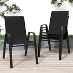 Patio Chairs Set of 4, Stackable Outdoor Dining Chairs for All Weather Textilene Fabric & Metal Frame, Outdoor Chairs Set for Backyard Deck Garden by Vimstora