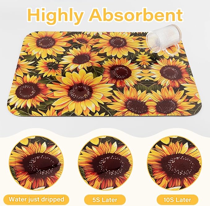 Sunflower Dish Drying Mat 24" x 16" - Image 6