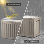 TARKARI 80 Gallon Lockable Resin Deck Box, Waterproof & UV-Resistant Outdoor Storage Box for Outdoor Cushion Storage, Garden Tools & Pool Accessories Storage, Coffee - Image 3
