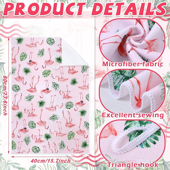 Geyoga 6 Pcs Spring Floral Kitchen Towels Flamingo Dish Hand Towels Sunflower - Image 5