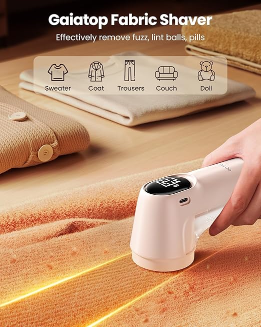 Gaiatop Fabric Shaver Rechargeable, Electric Lint Remover Shaver - Image 2