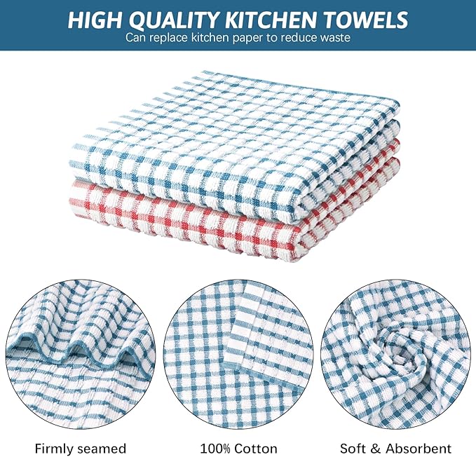 Nialnant 8 Pcs Kitchen Dish Rags, 100% Cotton Soft Absorbent Quick Drying Dish - Image 3
