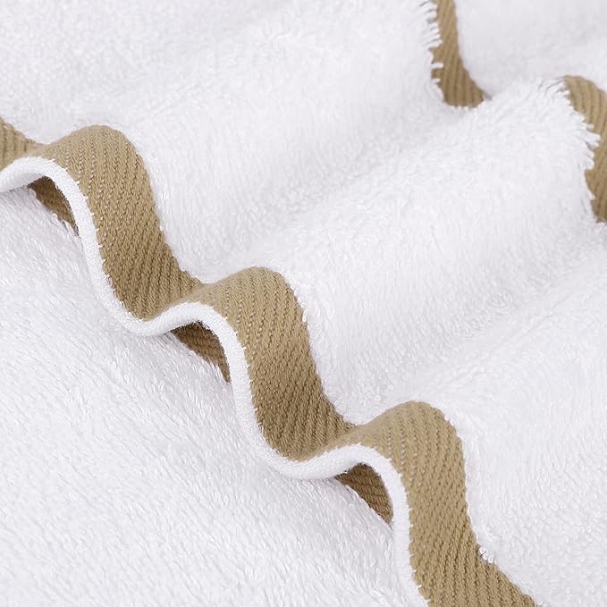 PiccoCasa Set of 2, 750 GSM Luxury White Hand Towels - Image 4