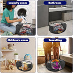 4 Pack Pop-Up Mesh Laundry Basket, Open Collapsible Laundry Baskets - Image 4