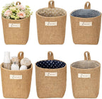 4 Pack Wall Hanging Storage Bags Hanging Storage Bags Cotton Linen Storage by AOKZOE