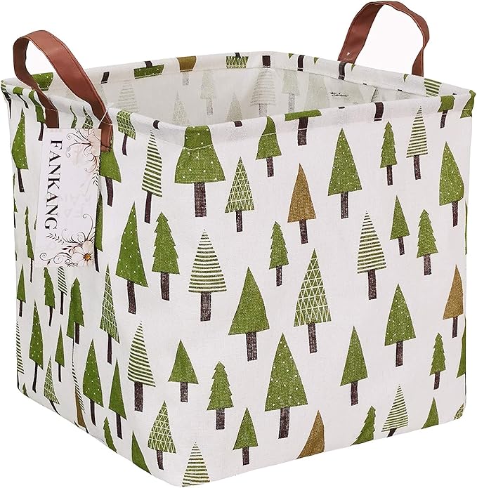 FANKANG Square Nursery Hamper Storage Bins Canvas Laundry Basket Foldable by FANKANGStorageBasket