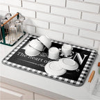 Sinmoe 18 x 24 Inch Buffalo Plaid Dish Drying Mat Drying Dish Pad Absorbent - Image 6