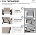 Patio Dining Chairs Set of 4, Stackable Dining Chairs High Back, Breathable Seat Fabric and Alloy Steel Frame for Backyard, Porch, Garden, Sunroom (Light Brown) - Image 5