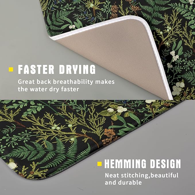 Black Sage Green Plant Dish Drying Pad 16 x 18 Inch - Image 3