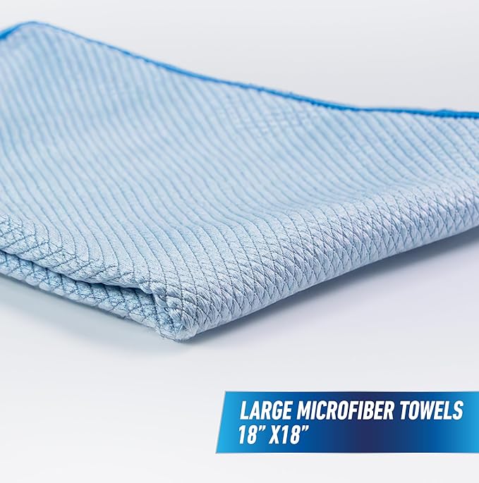 Unger Professional 18” x 18” Large Professional-Grade Microfiber Cloth Towels - Image 8