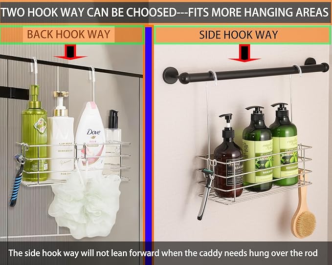 Shower Caddy Hanging Shower Rack SUS304 Stainless Steel Hanging Shower Orangizer - Image 5