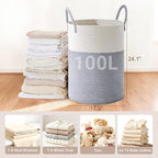 Tall Laundry Basket with Handles, 100L Portable Dirty Clothes Hamper, Boho - Image 2