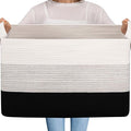 OIAHOMY Extra Large Blanket Basket, 95L Cotton Rope Woven Laundry Basket by MasterofSpaceOptimization
