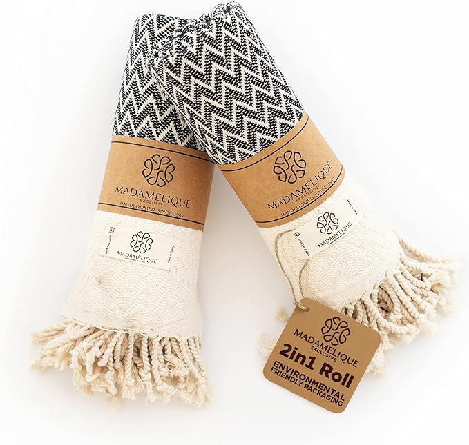 Madamelique Exclusive Hand Towels Set of 2-18 x 40 Inches by Madamelique