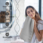 Microfiber Waffle Hand Towels, 4 Pieces, Fast Drying, Lint Free 430 GSM - Image 4