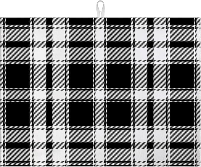 White and Black Dish Drying Mat by VisittheDuibelproduct