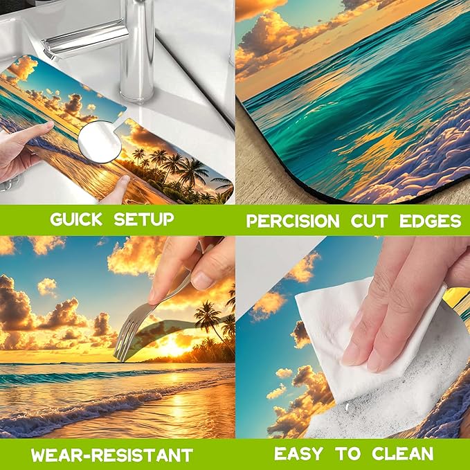 Kitchen Sink Splash Guard Faucet Mat Super Absorbent Fast Drying Mat Guard - Image 5