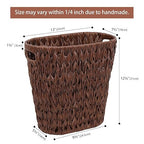 Wicker Trash Can, Waterproof Bathroom Waste Basket, Plastic Wicker Woven Waste - Image 6