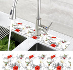 Poppy Wildflower Nightingale Sink Faucet Absorbing Mat Sink Splash Guard Faucet - Image 4