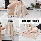 Homaxy Premium Kitchen Towels, Large Cotton Kitchen Hand Towels, Flat and Terry - Image 4