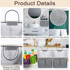 3pcs Wall Hanging Organizer Bag, Linen Fabric Door Hanging Storage Basket - Image 3