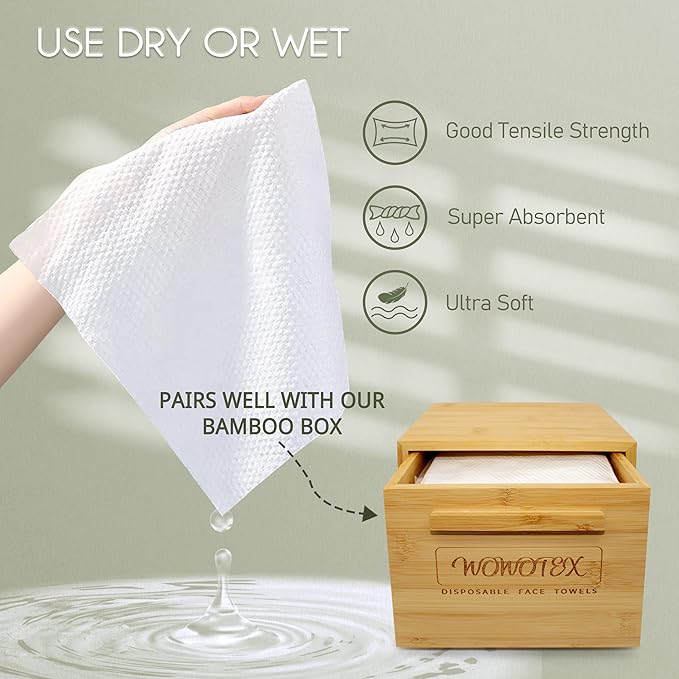 Christmas Style WOWOTEX Disposable Face Towel Biodegradable Large Dry Face - Image 4