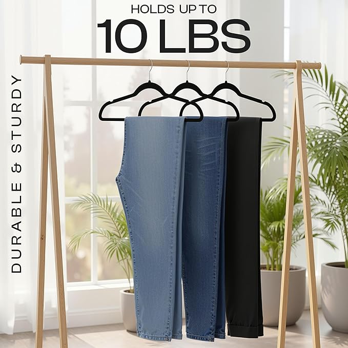 Utopia Home Velvet Hangers 150 Pack – Luxury Non-Slip Slim Pant & Coat Hangers - Image 5
