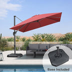 PURPLE LEAF 10 Feet Square Cantilever Umbrella Patio Umbrella with Base Outdoor Umbrella Aluminum Offset with 360-degree Rotation for Garden Deck Pool Patio Terra - Image 2