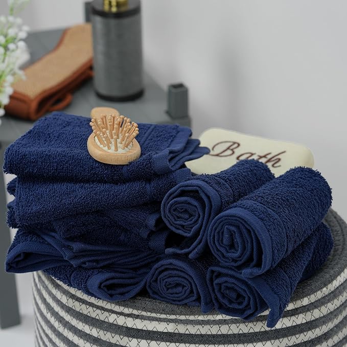 Tens Towels Pack of 60 Washcloths, 12 x 12 Inches, Lighter Weight, Quick to Dry - Image 3