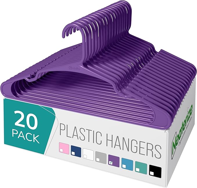 NEATERIZE Clothes Hangers Plastic 20 Pack by Neaterize