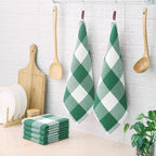 Homaxy 100% Cotton Waffle Weave Check Plaid Dish Cloths, 12 x 12 Inches - Image 8