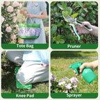 Garden Tool Set,10 Piece Garden Kit,Heavy Duty Stainless Steel Gardening Hand Tools with Durable Storage Tote,Rust-Proof Garden Tools,Gardening Gifts for Women Men Pink Floral Pattern Design - Image 4