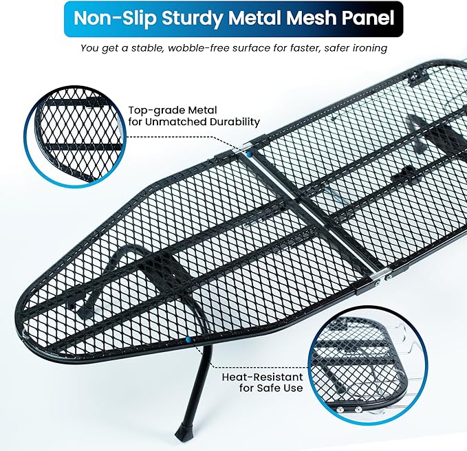 Metal Mesh Panel Tabletop Ironing Board | Foldable Iron Board | Heavy Duty - Image 6
