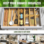 ANTOWIN Bamboo Drawer Dividers Organizers, Drawer Separators Splitter, 13-17 - Image 7